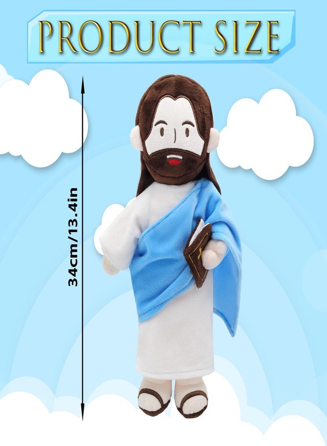 Yelakey Jesus Plush Speaks 20 of Bible Verses and 3 of Bible Music Jesus Stuffed Doll to Teach Suitable for Church Sunday School Religious Easter (Blue) - Image 2
